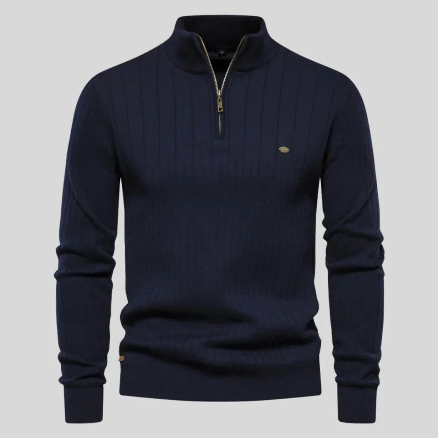 Heren Strak Gebreide Pullover | Zipper, Lang