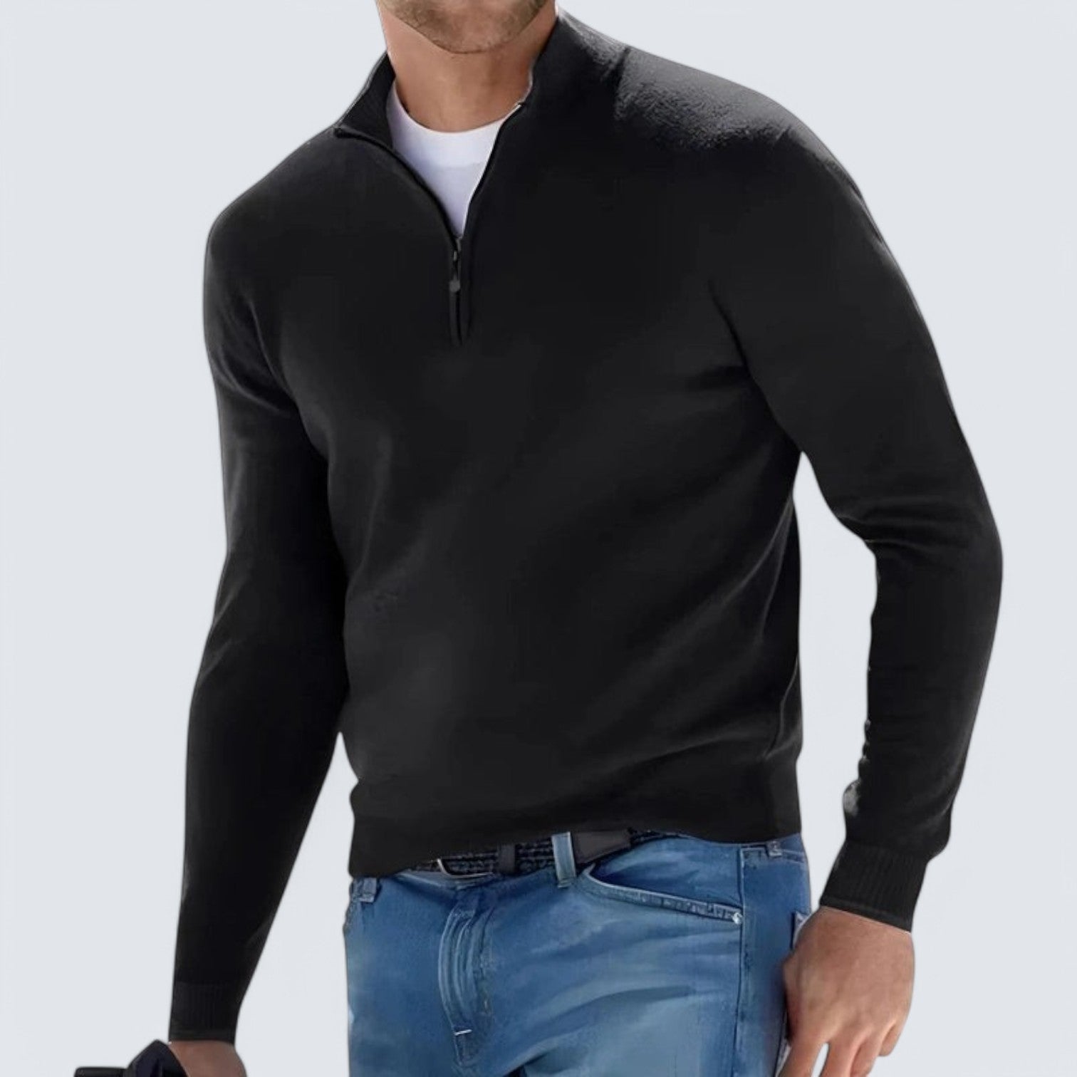 Heren Zipper Pullover | Korte Ritsstijl
