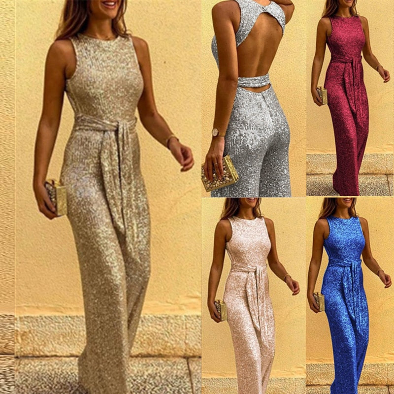 Olivia | Dames feestelijke jumpsuit | Glitter