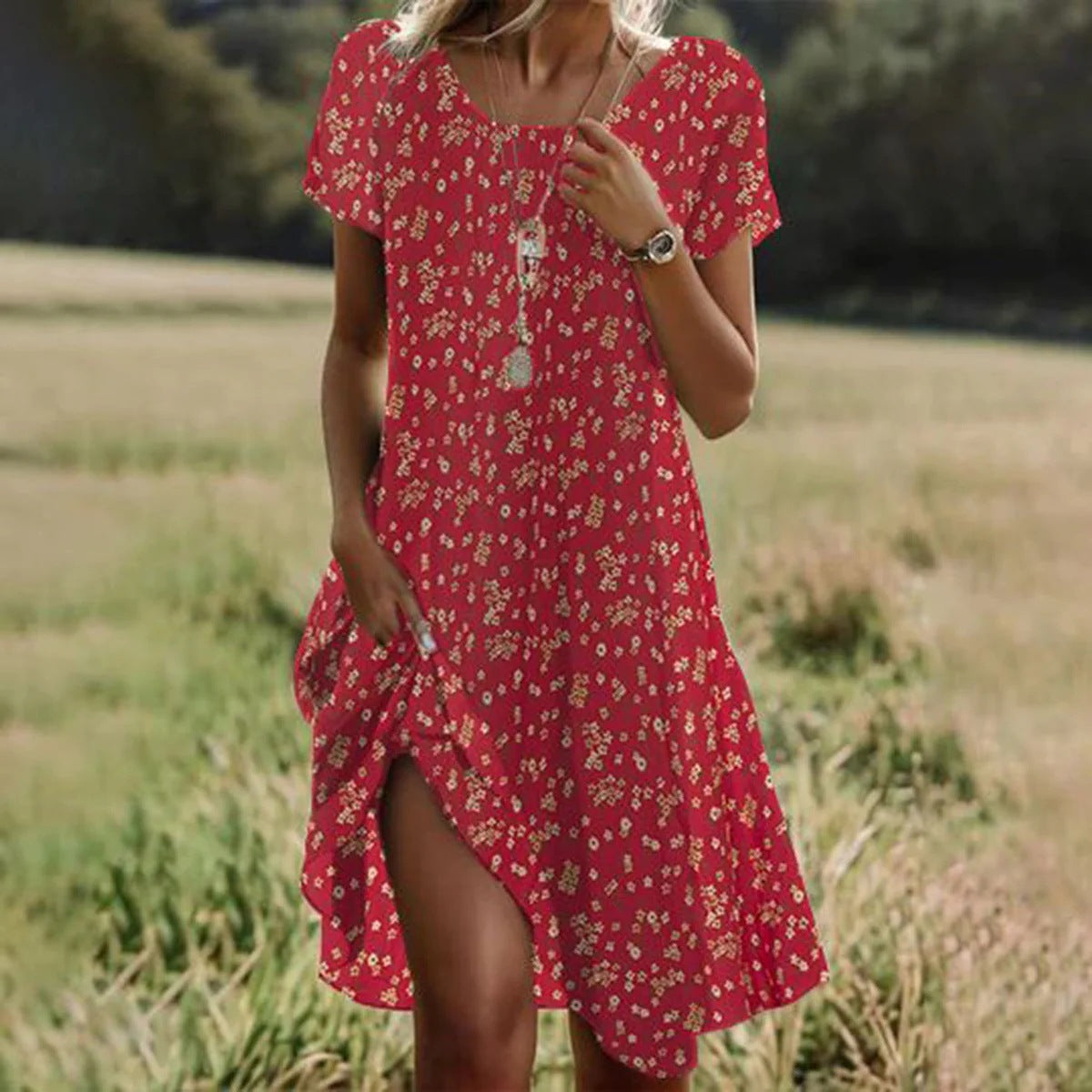 Dames Luchtige Polka Dot Zomerjurk | Mini