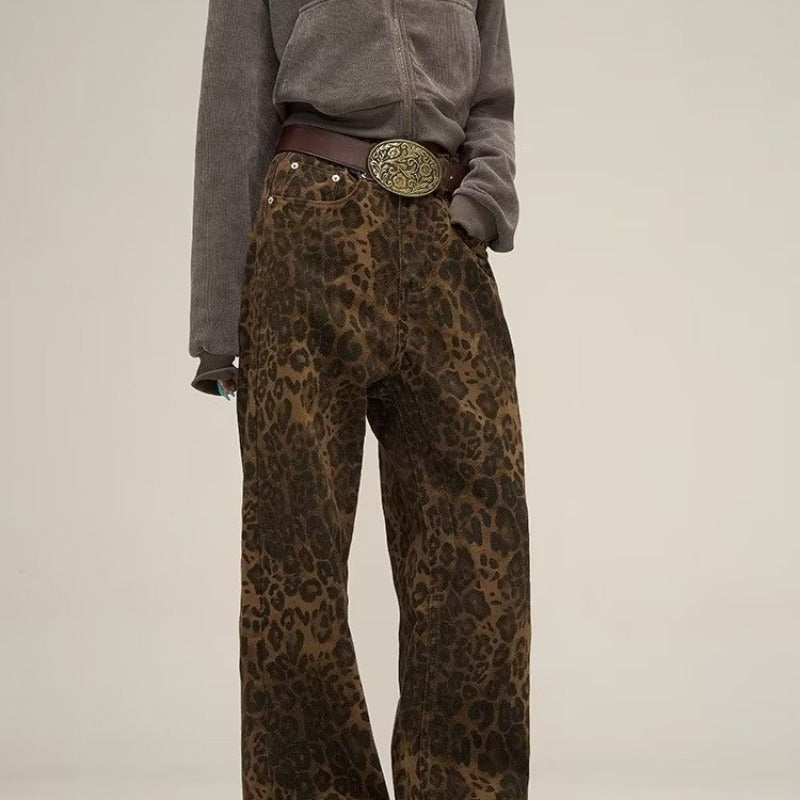 Dames Baggy Broek | Lange Luipaardprint