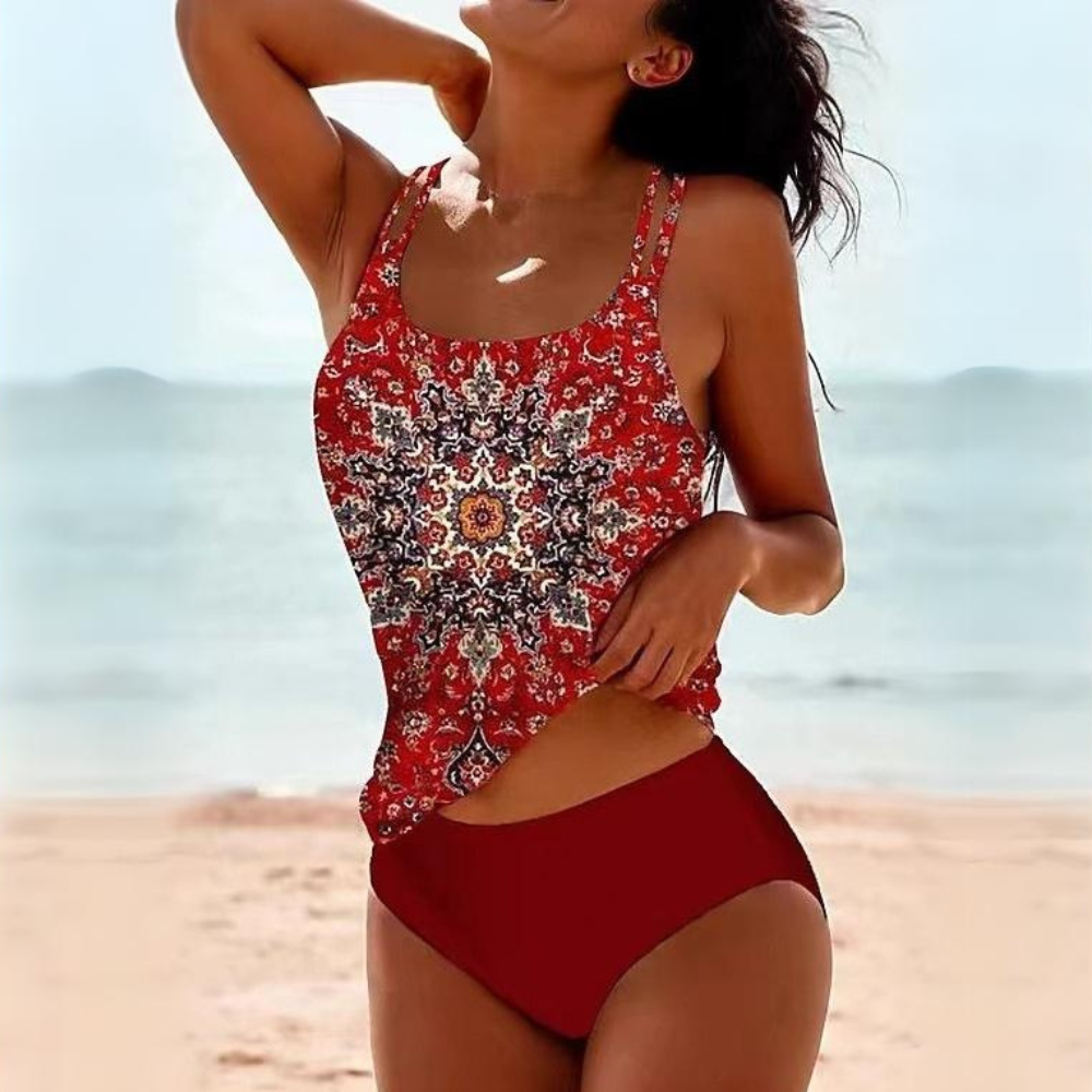 Dames Zomer Tankini | Gekleurd, Met Hoge Taille