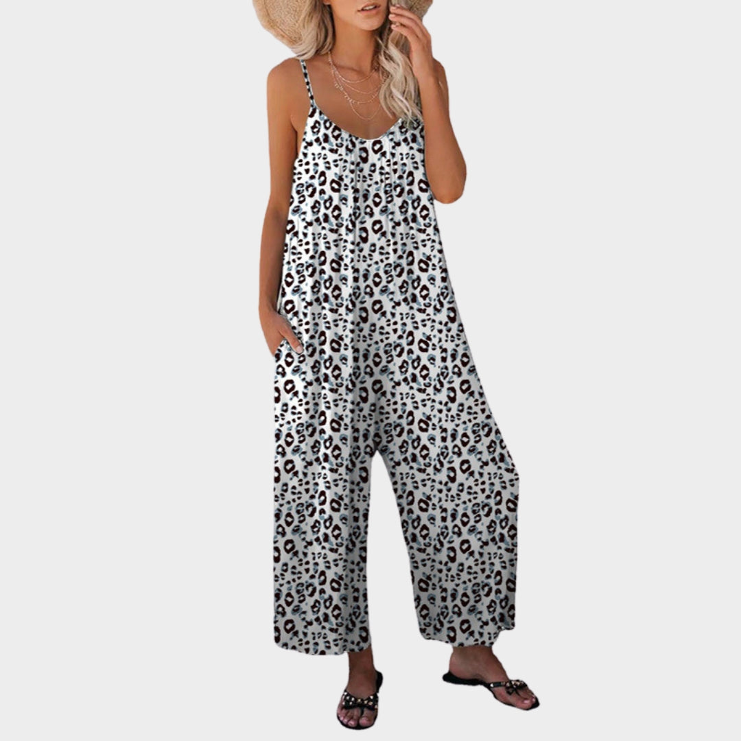 Anne | Dames zomer jumpsuit | Luipaardprint