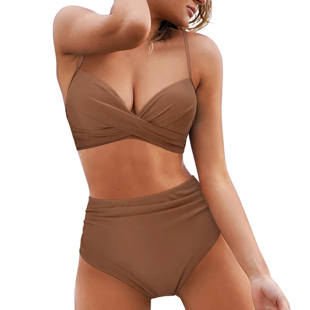 Dames Modieuze Zomer Bikini Set | Hoog Taille, Gewatteerd
