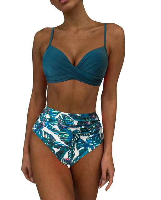 Dames Modieuze Zomer Bikini Set | Hoog Taille, Gewatteerd