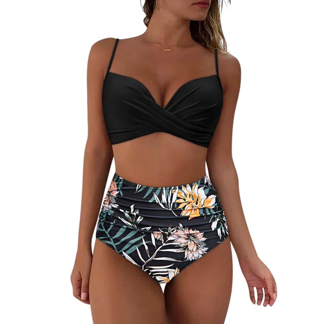 Dames Modieuze Zomer Bikini Set | Hoog Taille, Gewatteerd