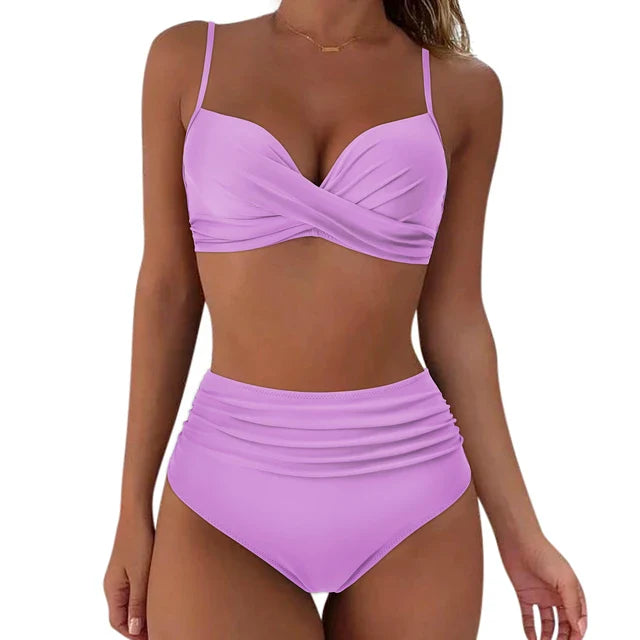 Dames Modieuze Zomer Bikini Set | Hoog Taille, Gewatteerd