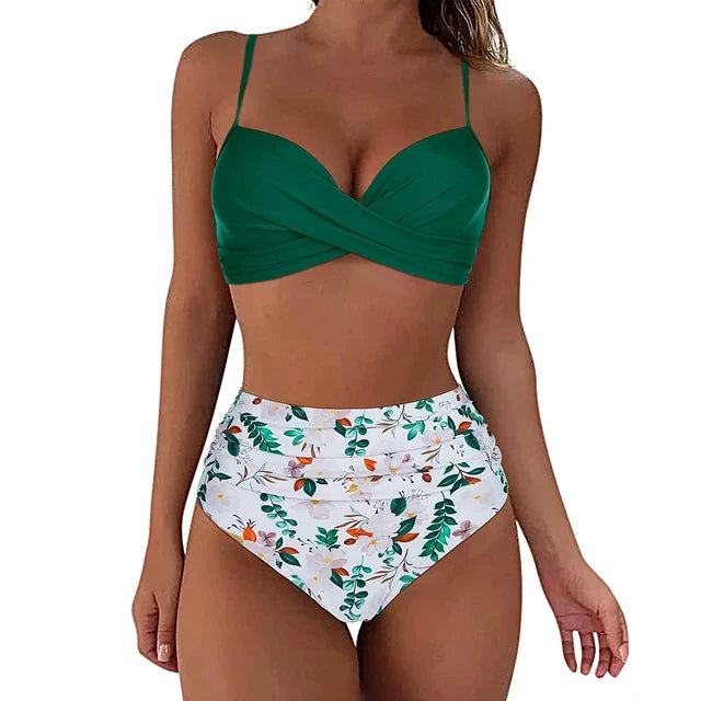 Dames Modieuze Zomer Bikini Set | Hoog Taille, Gewatteerd