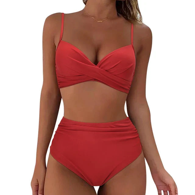 Dames Modieuze Zomer Bikini Set | Hoog Taille, Gewatteerd