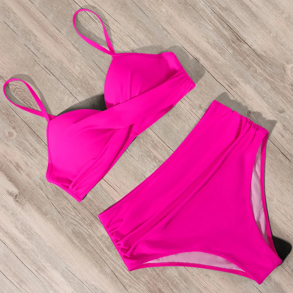 Dames Modieuze Zomer Bikini Set | Hoog Taille, Gewatteerd