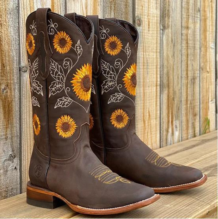 Dames Zomer Laarzen | Cowboy, Geborduurd