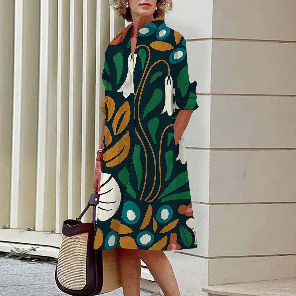 Dames Artistieke luchtige zomerjurk | Midi
