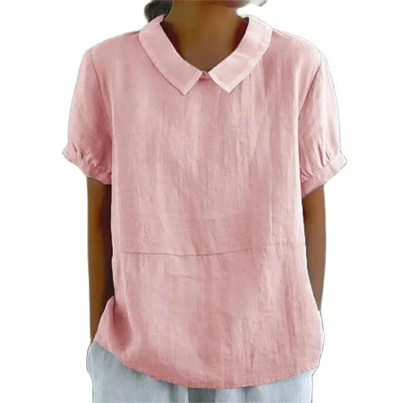 Dames Zomerse Luchtige Blouse | Peterpankraag, Kortemouw