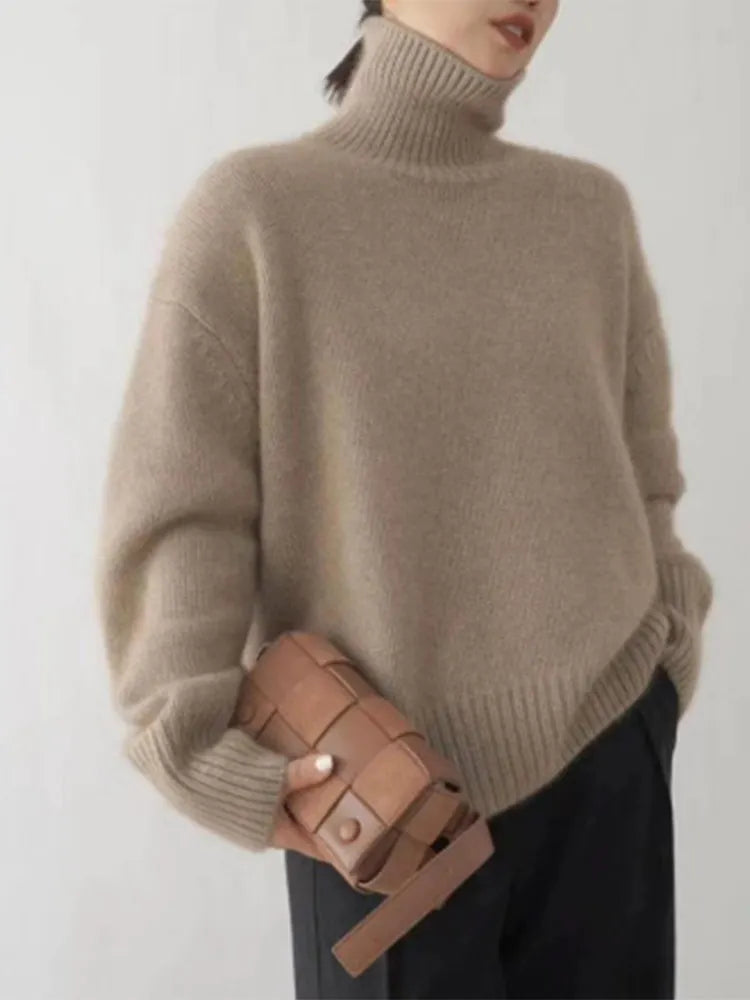 Dames Oversized Pullover | Rollkraag, Lang