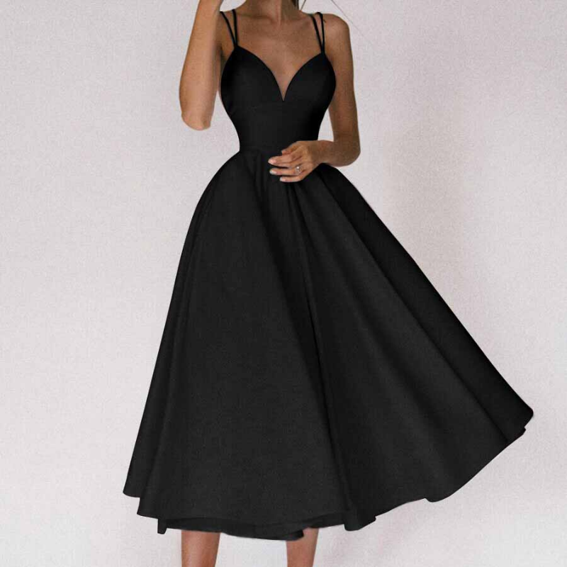 Dames Elegante A-lijn Zomerjurk | Midi
