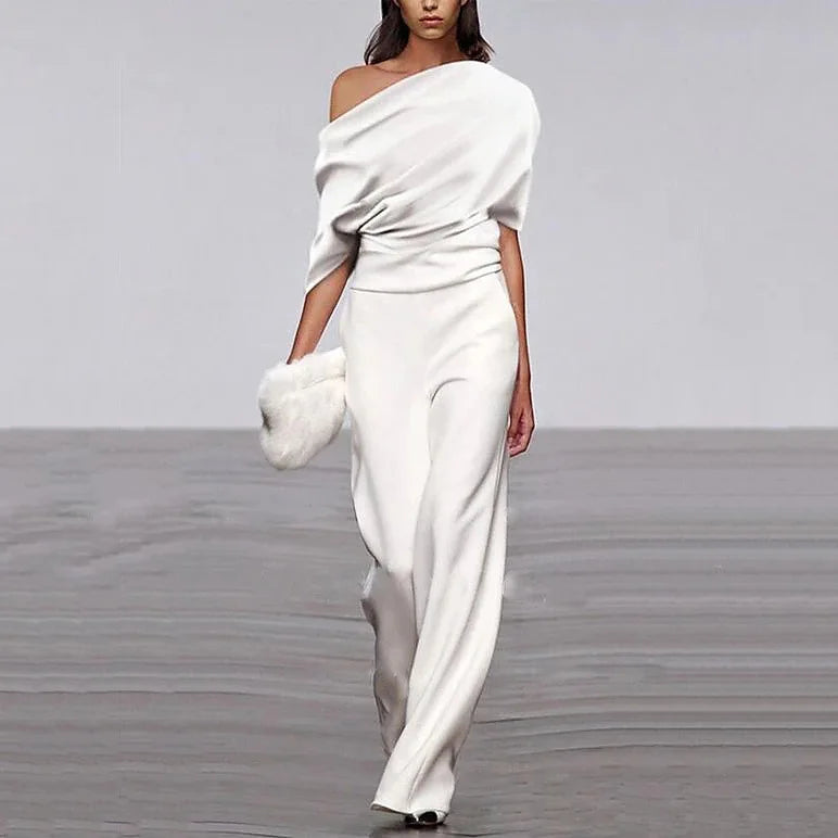 Dames elegante jumpsuit | Witte