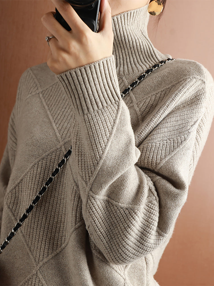 Dames Winter Coltrui | Lang, Met Structuurpatroon