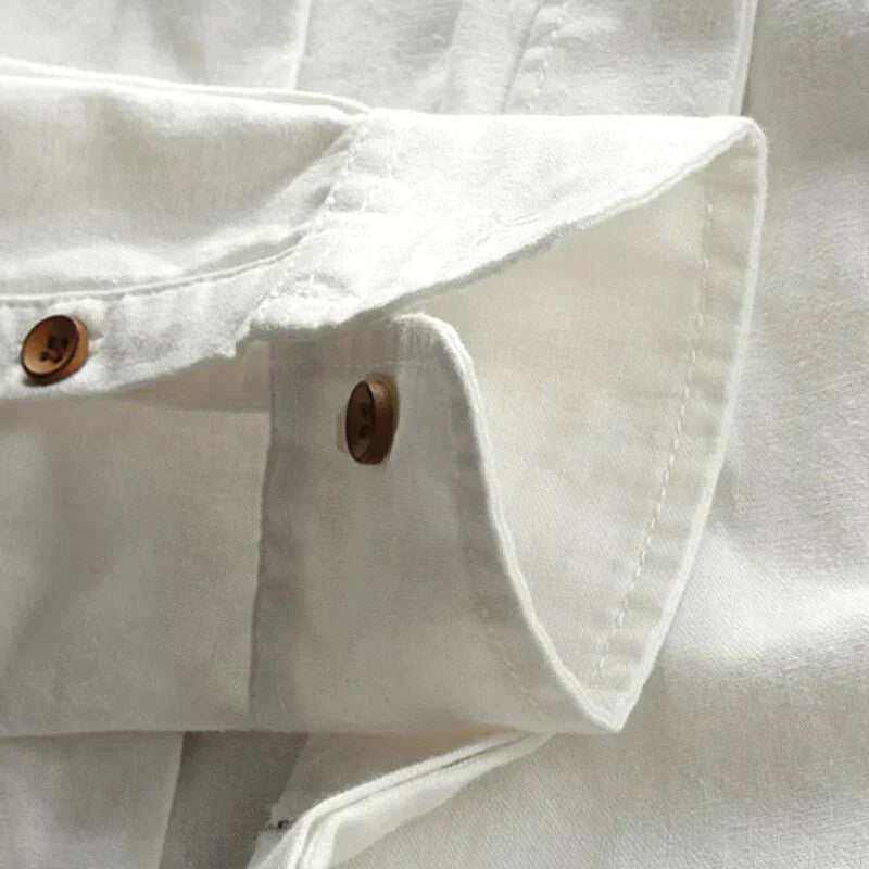 Heren Zwart Shirt | Opstaande Kraag Lange Mouw