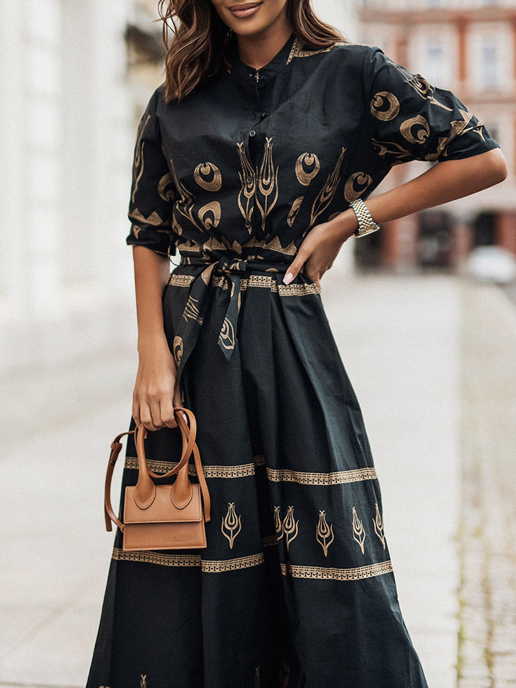 Dames Artistieke elegante zomerjurk | Midi