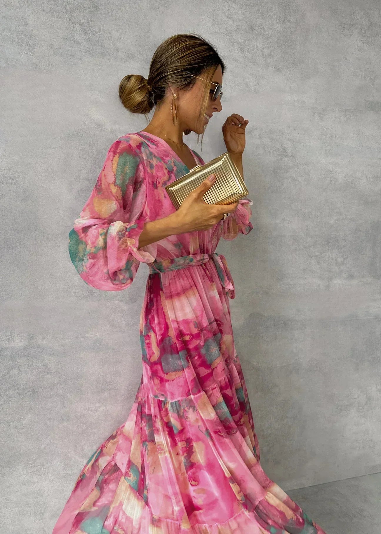 Dames Elegante Roze Zomerjurk | Maxi