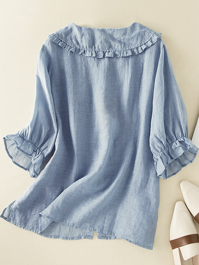Dames Linnen Blouse | Kanten Tuniek