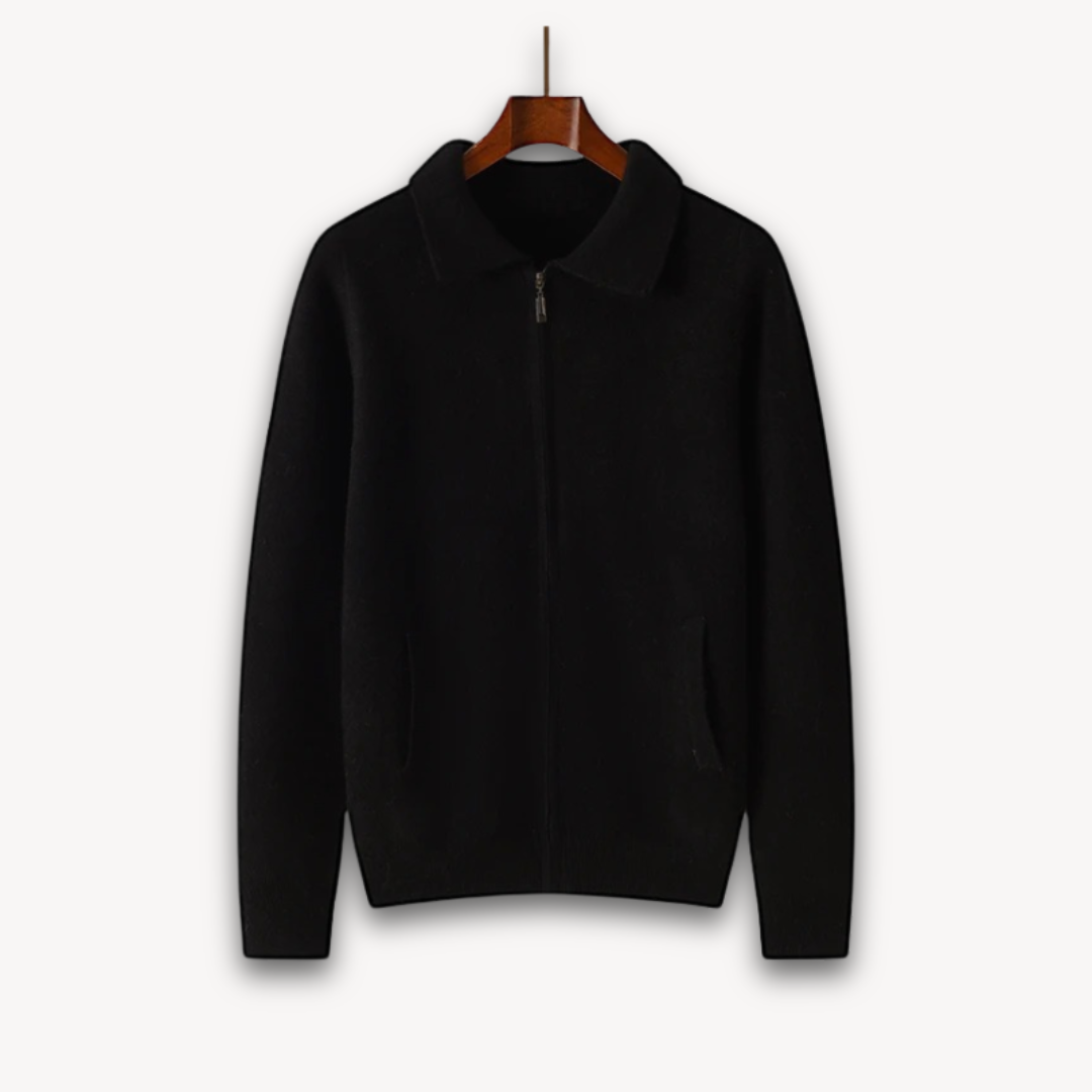 Heren Gebreid Herfst Vest | Ritssluiting, Kraag