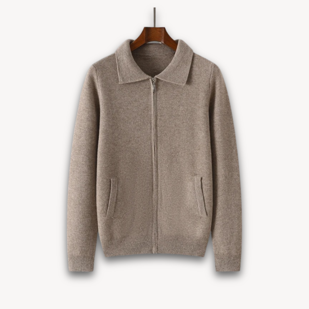 Heren Gebreid Herfst Vest | Ritssluiting, Kraag