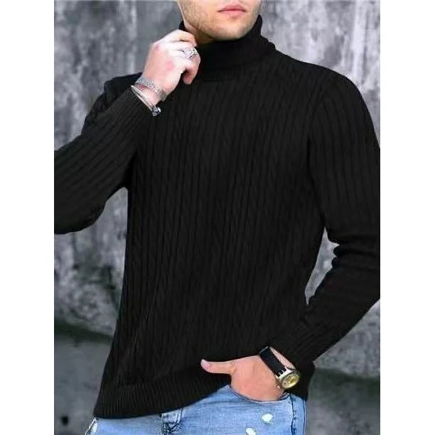 Heren Fijngebreide Pullover | Warme Rollkraagstijl