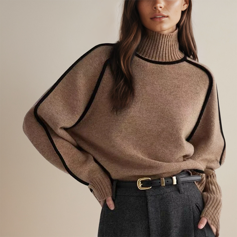 Dames Winter Coltrui | Lang, Met Contrasterende Bies