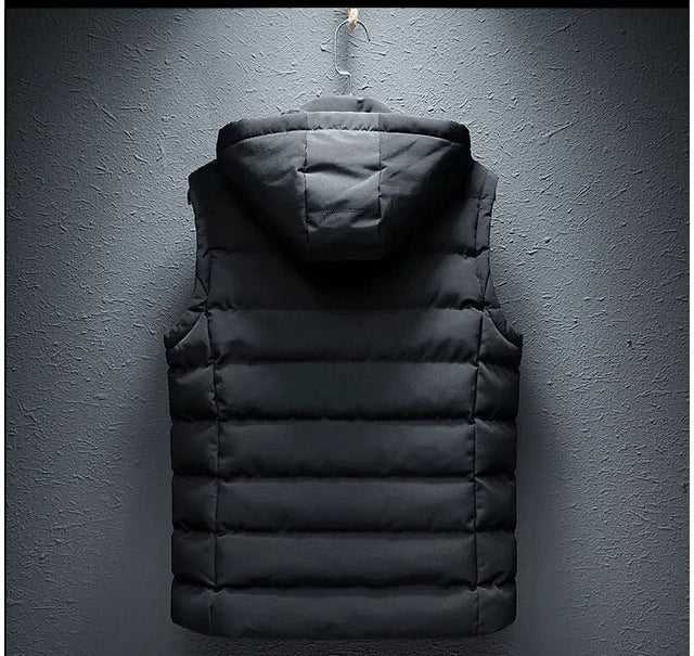 Heren Warme Winter Weste | Kap, Ritssluiting