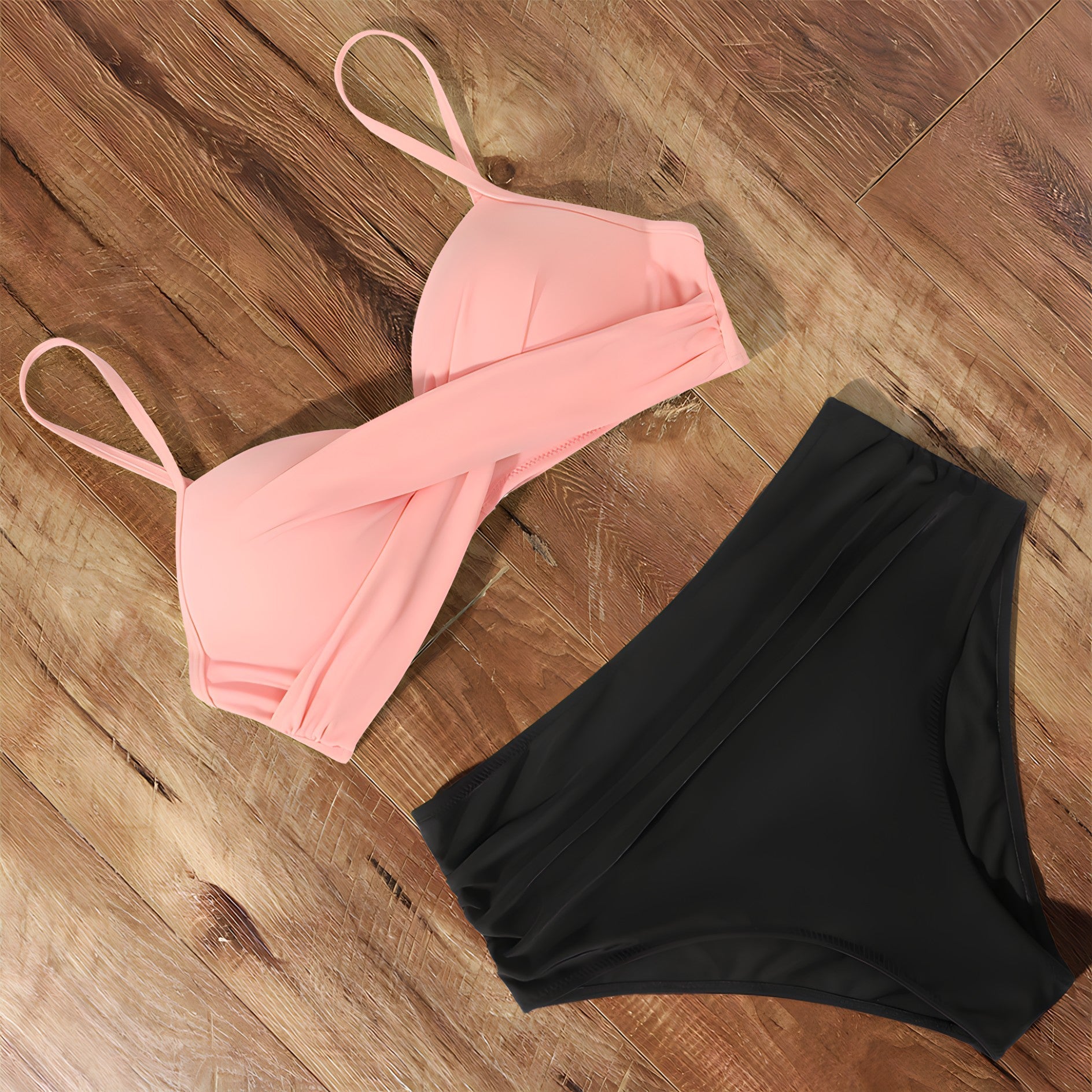 Dames Zomer Bikini | Hoog Taille, Gerimpeld