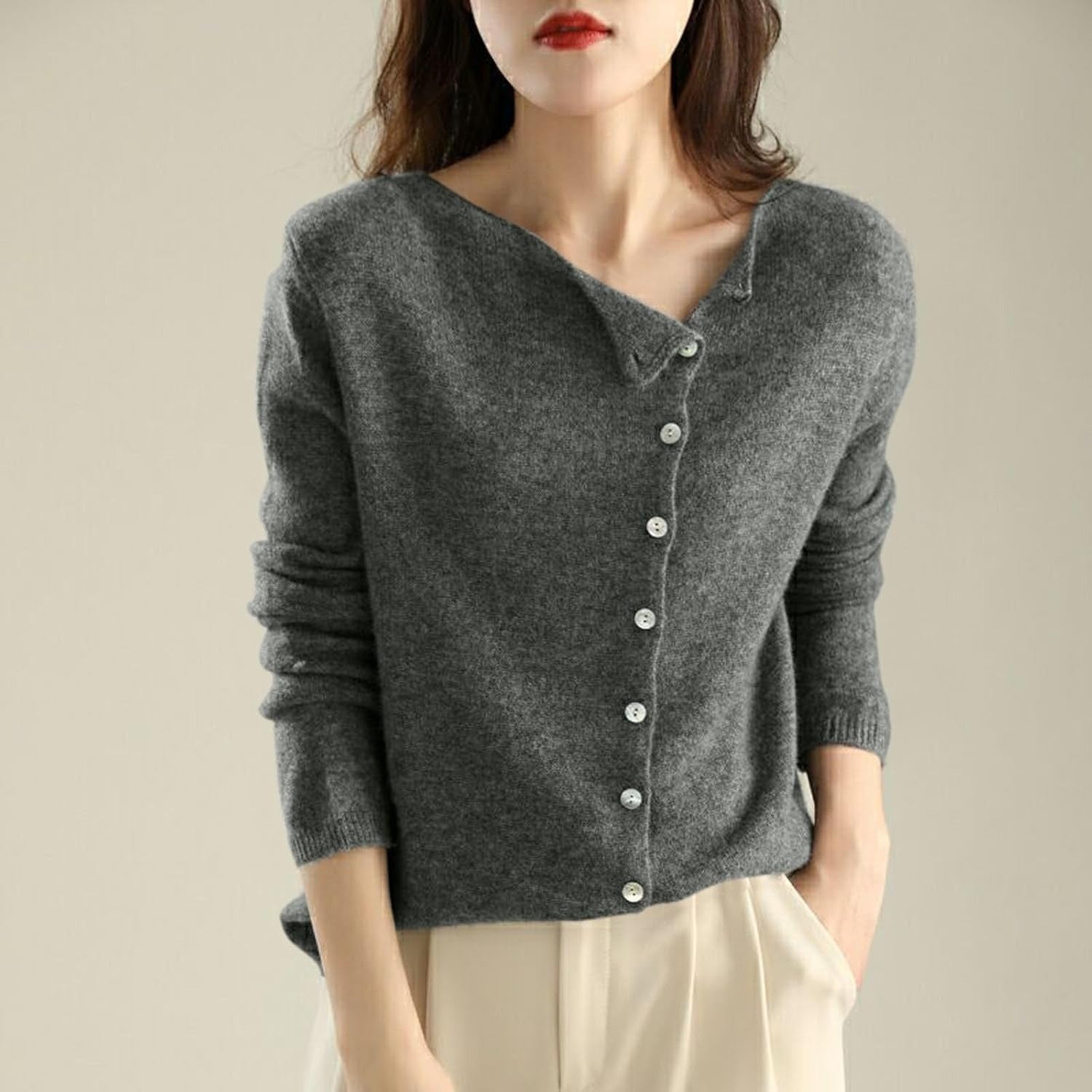 Dames oversized lange trui | gebreid warm