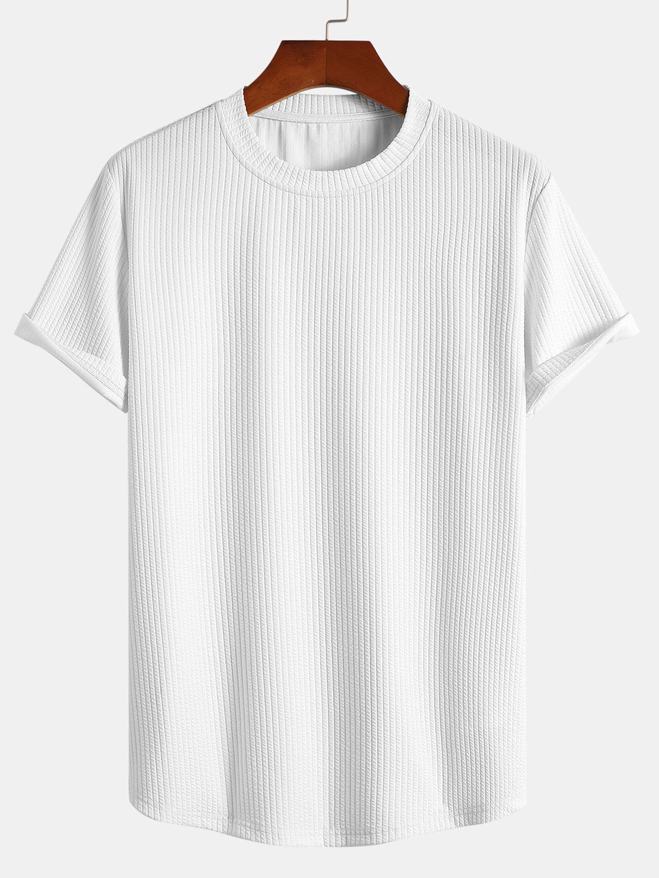 Heren Geribbeld T-shirt | Korte Mouwen