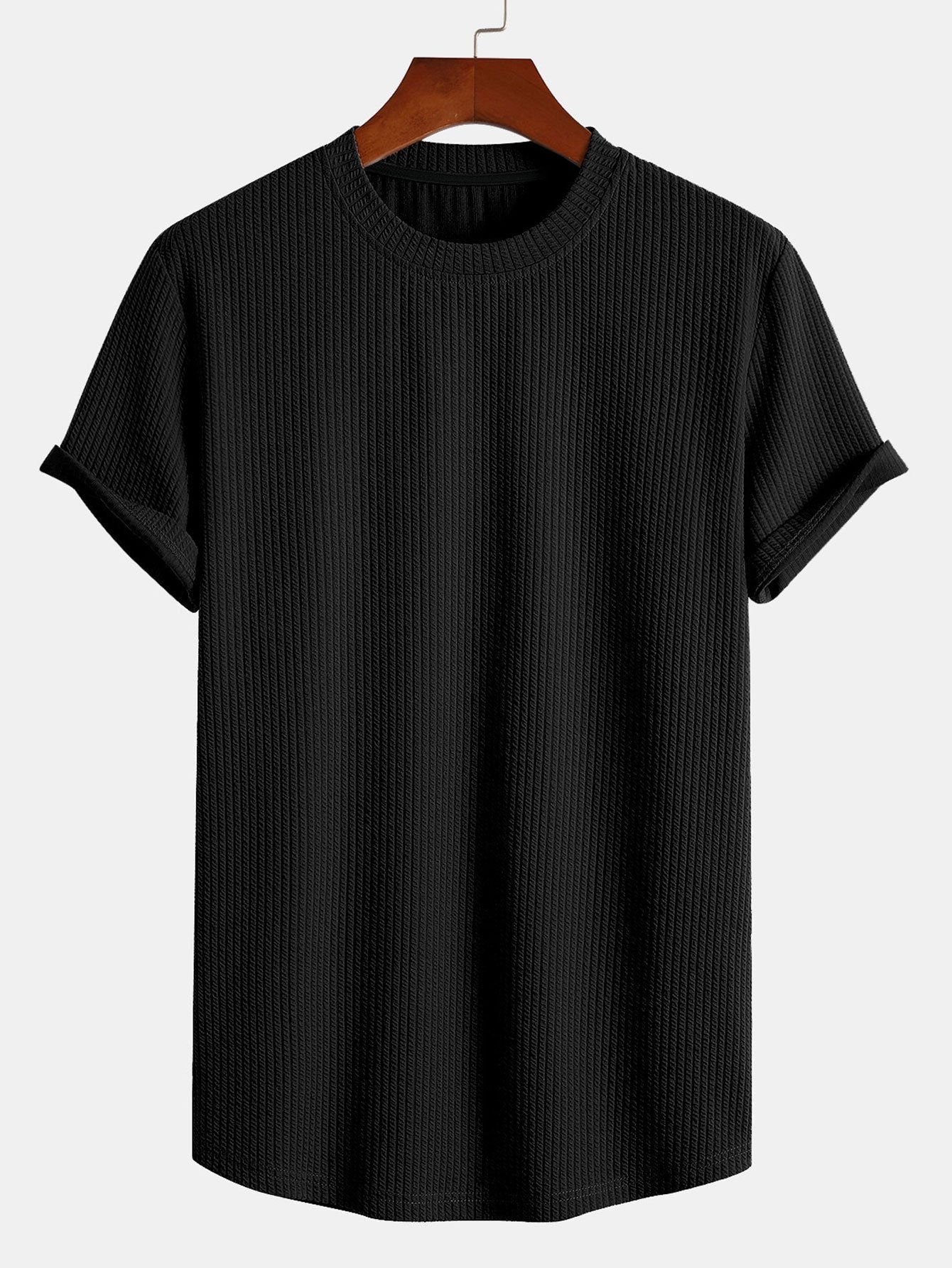 Heren Geribbeld T-shirt | Korte Mouwen