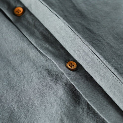 Heren Zwart Shirt | Opstaande Kraag Lange Mouw
