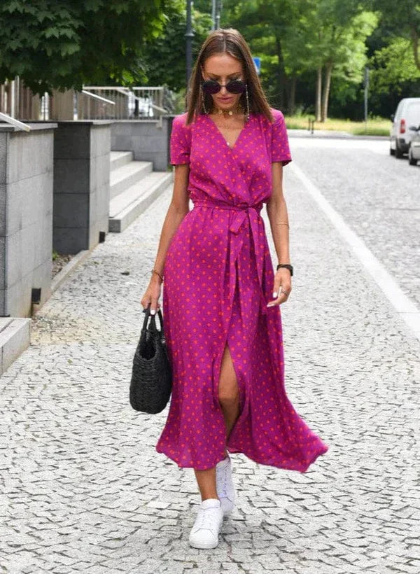 Sophie | Dames Luchtige Bloemen Zomerjurk | Midi