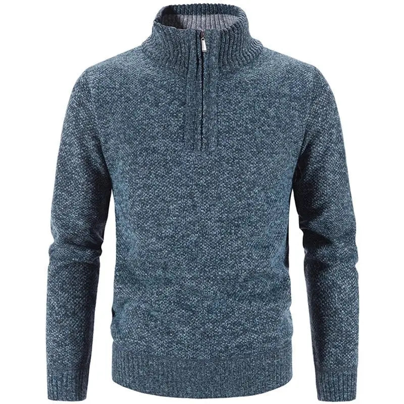 Heren Gebreide Pullover | Korte Rits en Warme Stijl