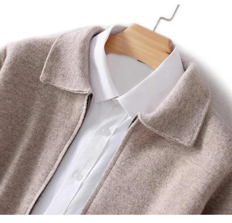 Heren Gebreid Herfst Vest | Ritssluiting, Kraag