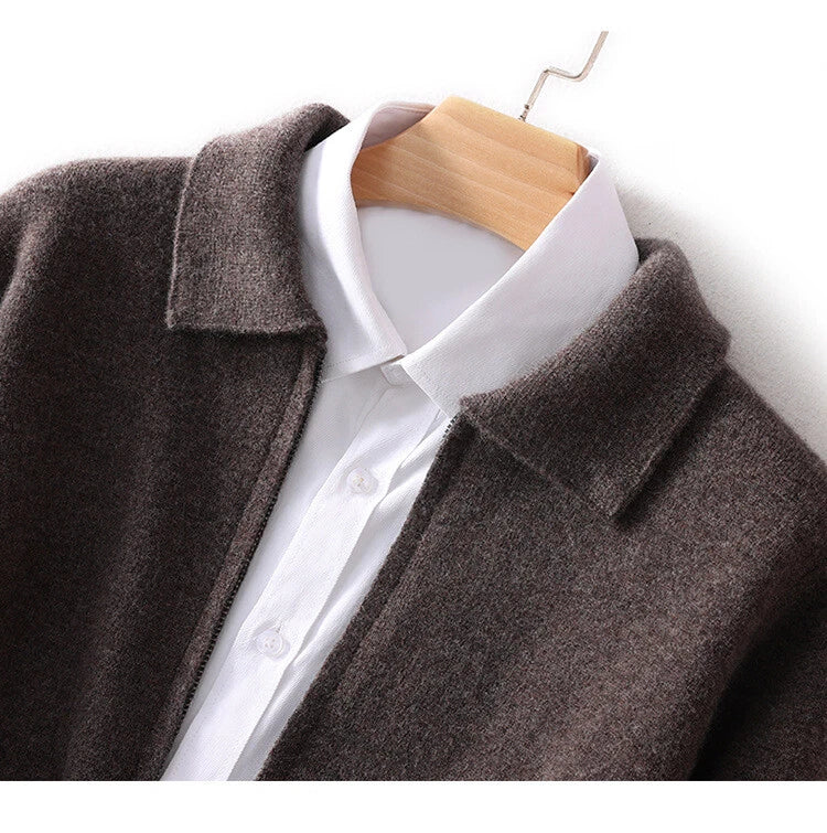 Heren Gebreid Herfst Vest | Ritssluiting, Kraag