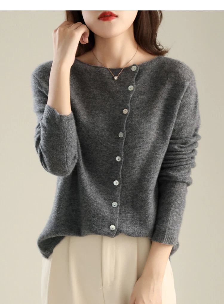 Dames Gebreide Cardigan | Lang, Asymmetrisch