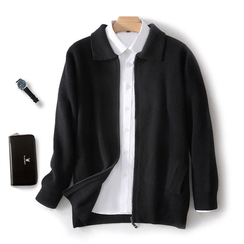 Heren Gebreid Herfst Vest | Ritssluiting, Kraag