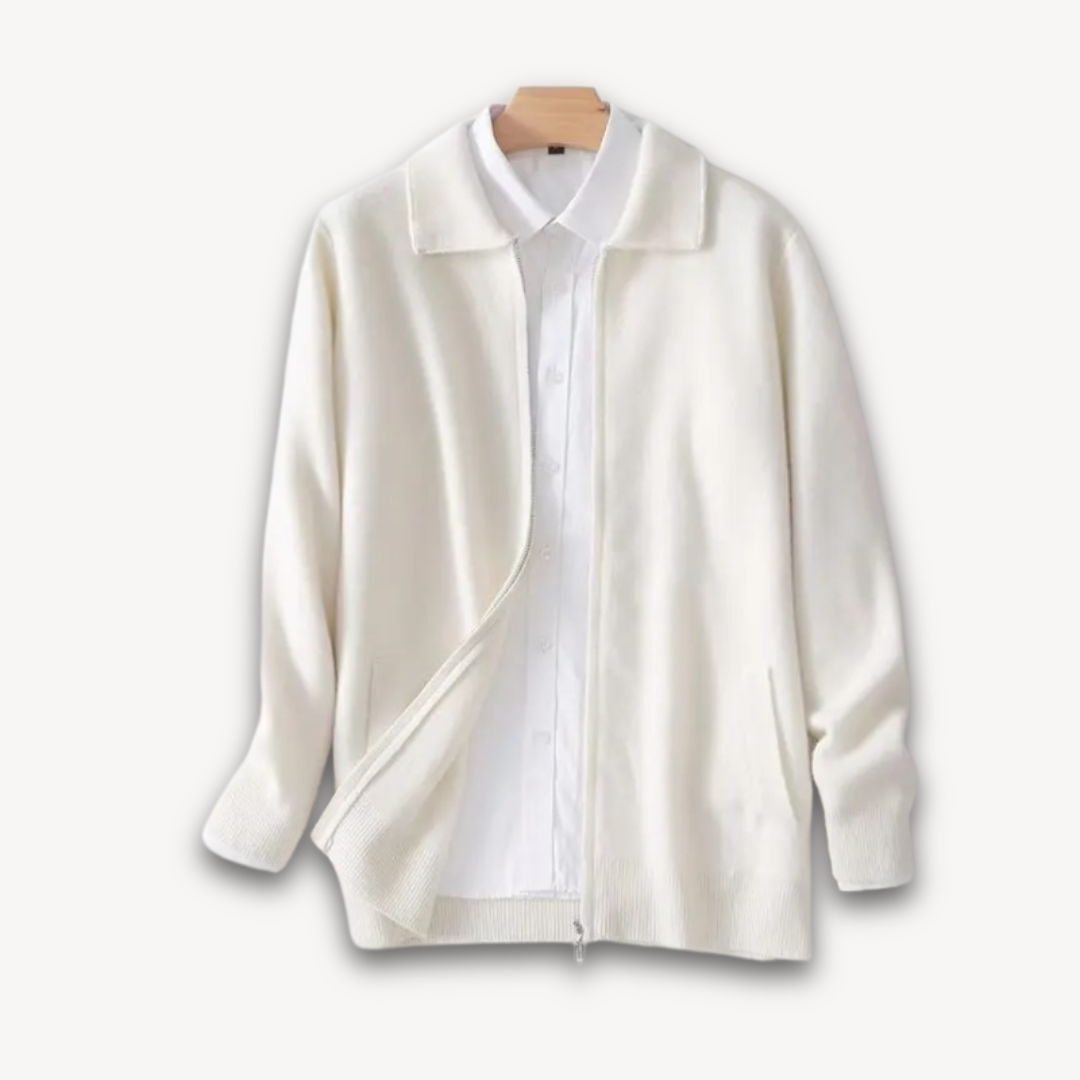Heren Gebreid Herfst Vest | Ritssluiting, Kraag