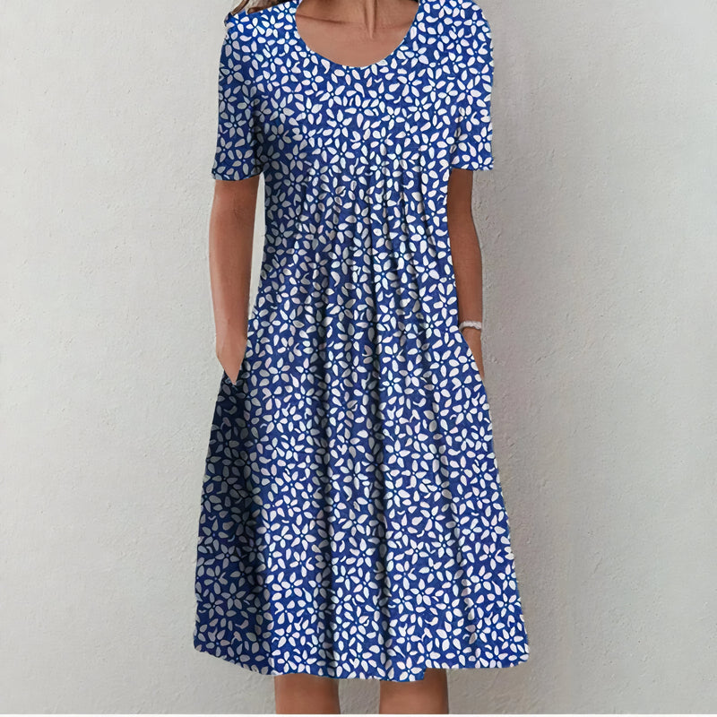 Elisa | Dames Luchtige Bloemen Zomerjurk | Midi
